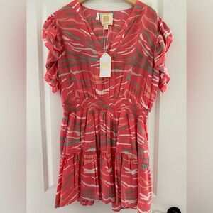 Pink & Green Tiger Patterned Dress XL